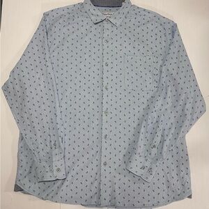 Tommy Bahama Sky Blue Pineapple Patterned Button-Down Shirt Men’s XL Classic
